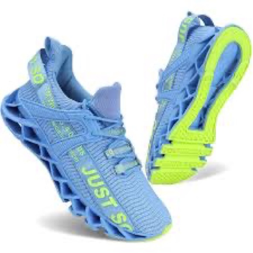 UMYOGO Women's Running Shoes Non Slip Athletic Tennis Walking blue/neon